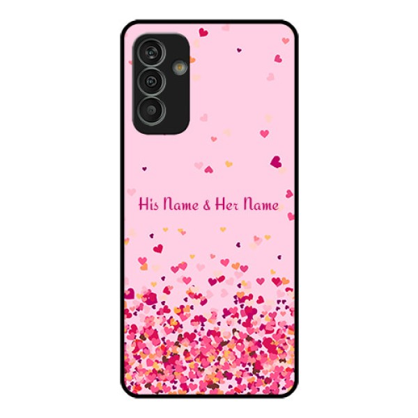 Galaxy M13 4G Photo Printing on Glass Case - Floating Hearts Design