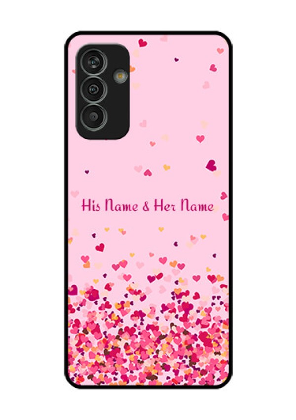 Galaxy M13 4G Photo Printing on Glass Case - Floating Hearts Design