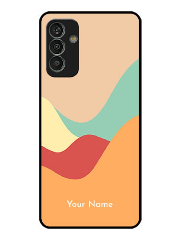 Custom Galaxy M13 4G Personalized Glass Phone Case - Ocean Waves Multi-colour Design