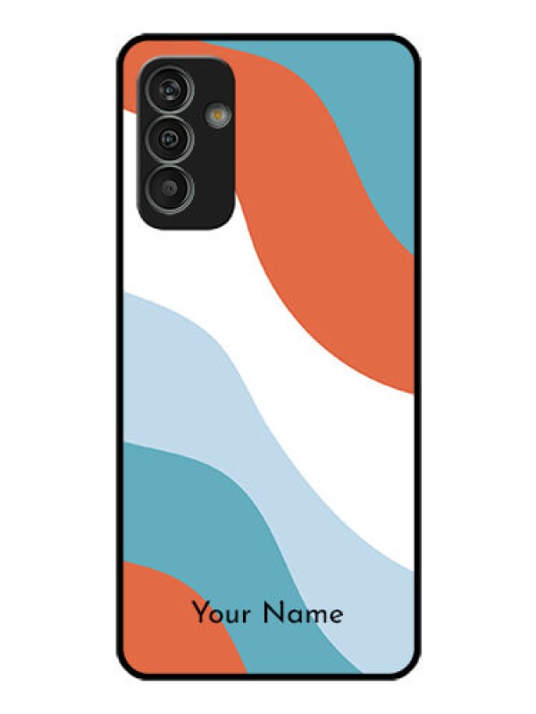Custom Galaxy M13 4G Custom Glass Mobile Case - coloured Waves Design