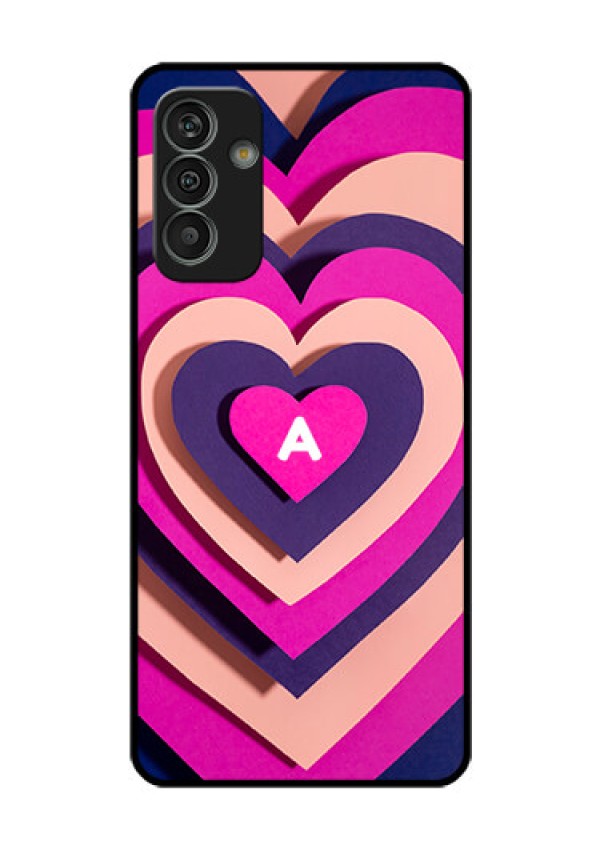 Galaxy M13 4G Custom Glass Mobile Case - Cute Heart Pattern Design