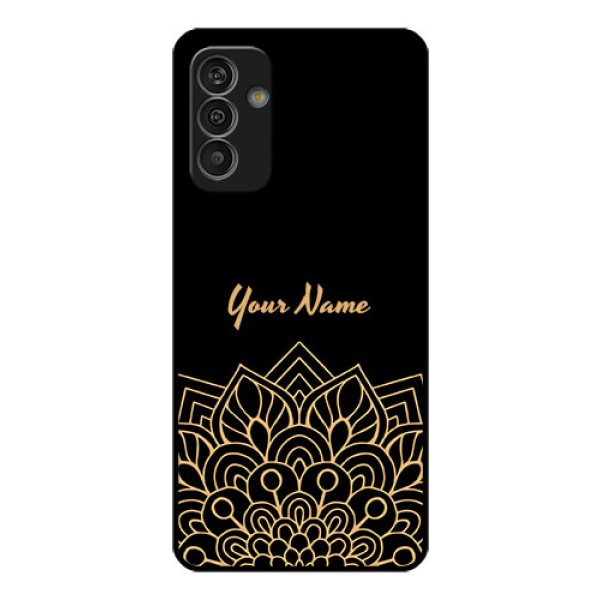 Galaxy M13 4G Custom Glass Phone Case - Golden mandala Design