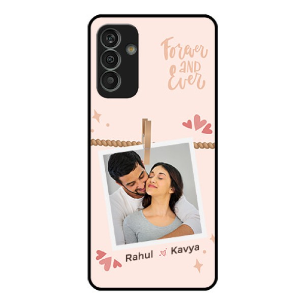 Galaxy M13 4G Custom Glass Phone Case - Forever and ever love Design