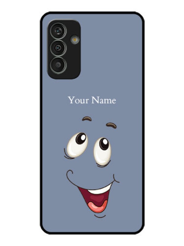 Custom Galaxy M13 4G Photo Printing on Glass Case - Laughing Cartoon Face Design