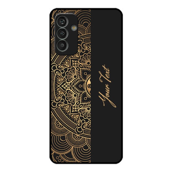 Galaxy M13 4G Photo Printing on Glass Case - Mandala art with custom text Design Galaxy M13 4G Photo Printing on Glass Case - Mandala art with custom text Design