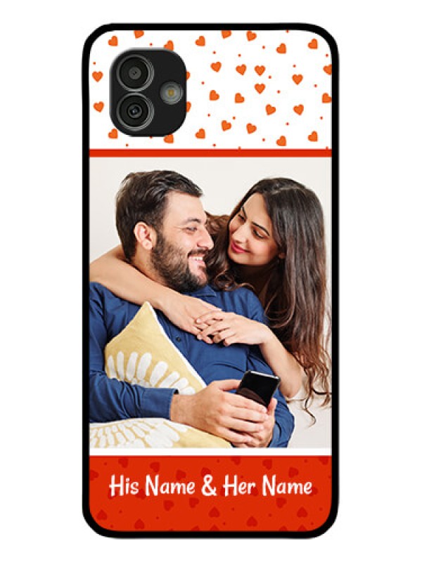 Custom Samsung Galaxy M13 5G Custom Glass Phone Case - Orange Love Symbol Design