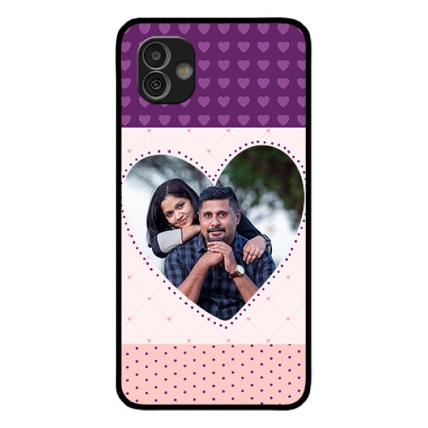 Samsung Galaxy M13 5G Custom Glass Phone Case - Violet Love Dots Design Samsung Galaxy M13 5G Custom Glass Phone Case - Violet Love Dots Design