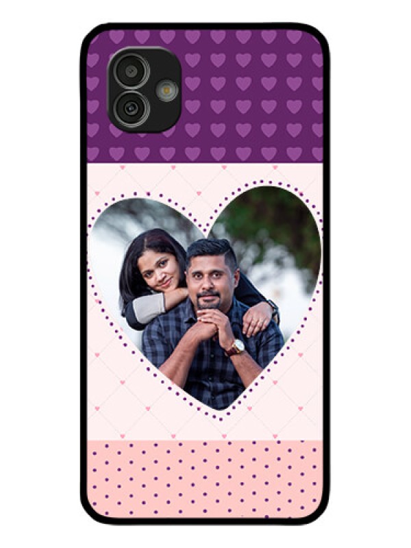Custom Samsung Galaxy M13 5G Custom Glass Phone Case - Violet Love Dots Design