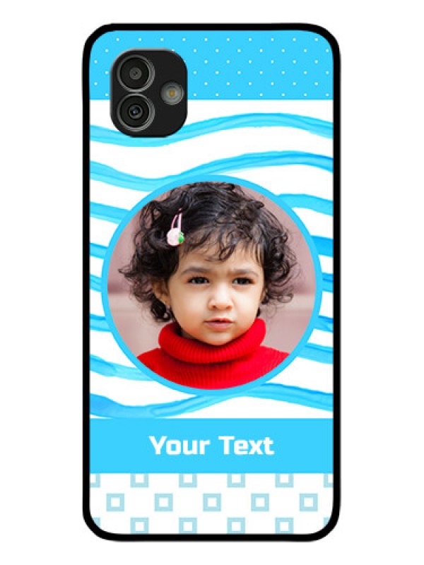 Custom Samsung Galaxy M13 5G Custom Glass Phone Case - Simple Blue Case Design