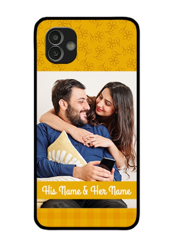 Samsung Galaxy M13 5G Custom Glass Mobile Case - Yellow Floral Design