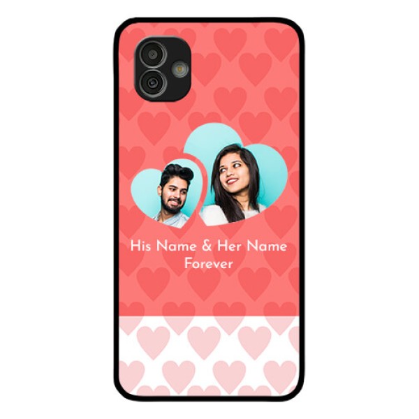 Samsung Galaxy M13 5G Personalized Glass Phone Case - Couple Pic Upload Design Samsung Galaxy M13 5G Personalized Glass Phone Case - Couple Pic Upload Design
