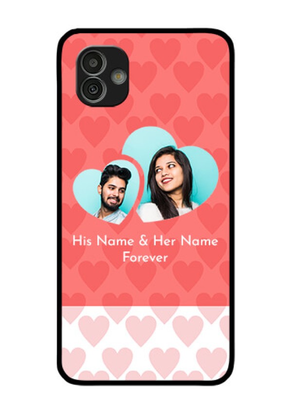 Samsung Galaxy M13 5G Personalized Glass Phone Case - Couple Pic Upload Design