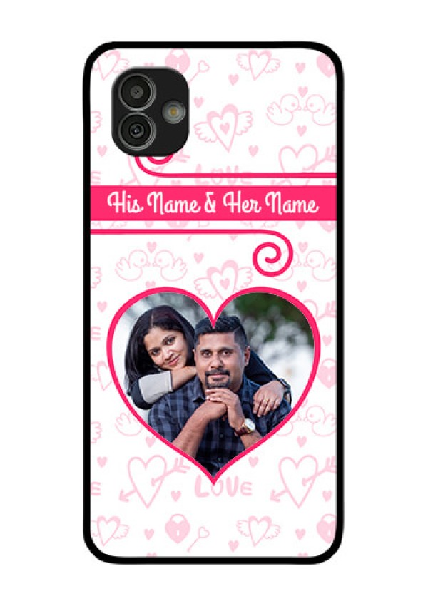Samsung Galaxy M13 5G Personalized Glass Phone Case - Heart Shape Love Design