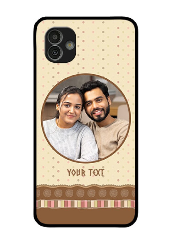 Samsung Galaxy M13 5G Custom Glass Mobile Case - Brown Dotted Mobile Case Design
