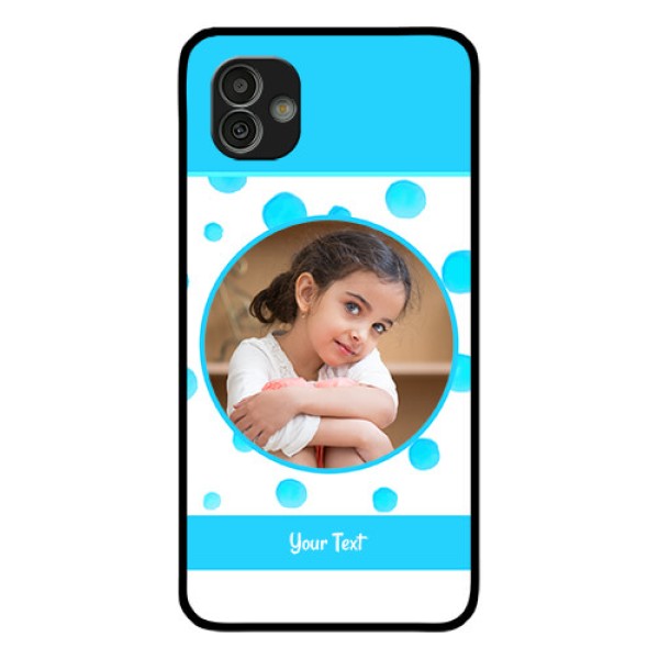 Samsung Galaxy M13 5G Photo Printing on Glass Case - Blue Bubbles Pattern Design Samsung Galaxy M13 5G Photo Printing on Glass Case - Blue Bubbles Pattern Design
