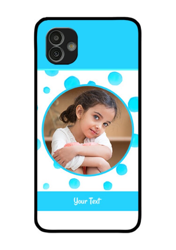 Samsung Galaxy M13 5G Photo Printing on Glass Case - Blue Bubbles Pattern Design
