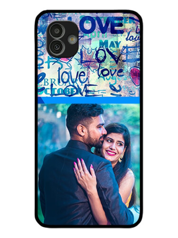 Custom Samsung Galaxy M13 5G Custom Glass Mobile Case - Colorful Love Design