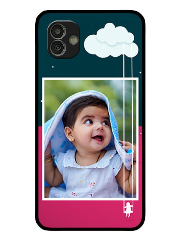 Custom Samsung Galaxy M13 5G Custom Glass Phone Case - Cute Girl with Cloud Design