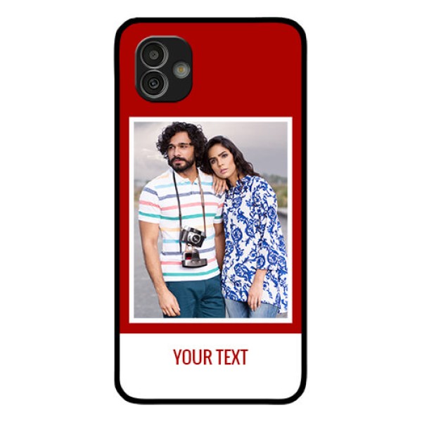 Samsung Galaxy M13 5G Personalized Glass Phone Case - Simple Red Color Design
