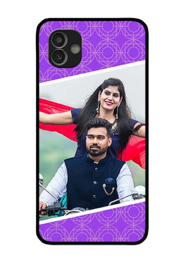Samsung Galaxy M13 5G Custom Glass Phone Case - Violet Pattern Design