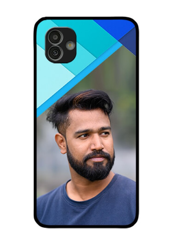 Samsung Galaxy M13 5G Custom Glass Phone Case - Blue Pattern Design