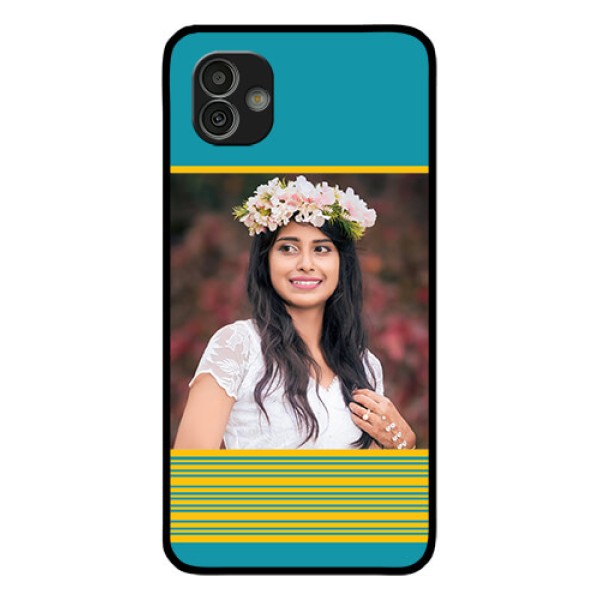 Samsung Galaxy M13 5G Custom Glass Phone Case - Yellow & Blue Design Samsung Galaxy M13 5G Custom Glass Phone Case - Yellow & Blue Design