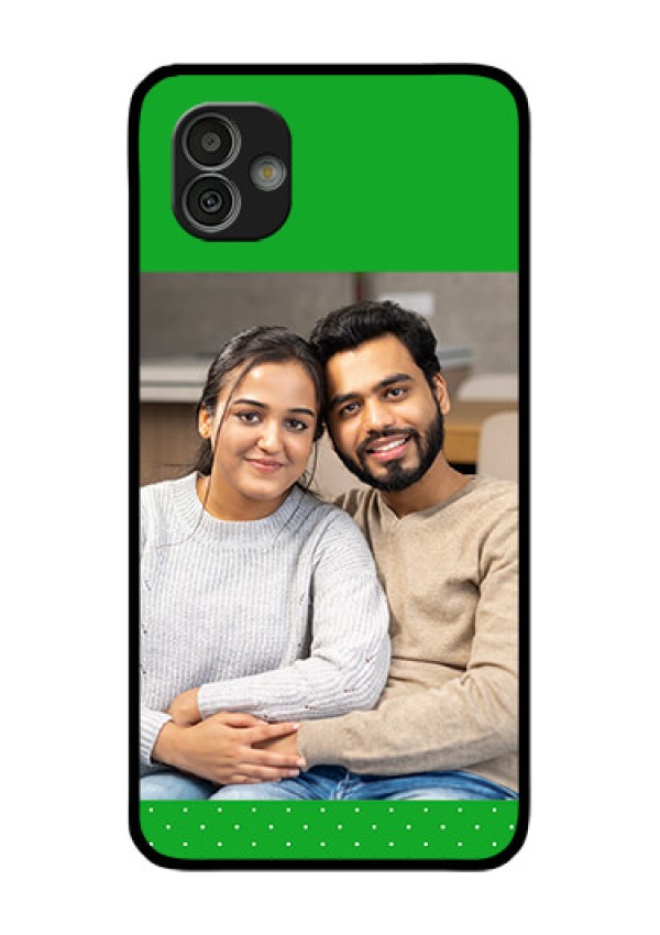 Samsung Galaxy M13 5G Personalized Glass Phone Case - Green Pattern Design