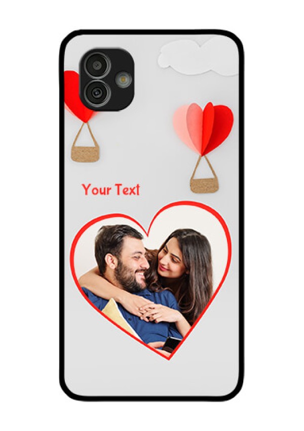 Samsung Galaxy M13 5G Custom Glass Mobile Case - Parachute Love Design