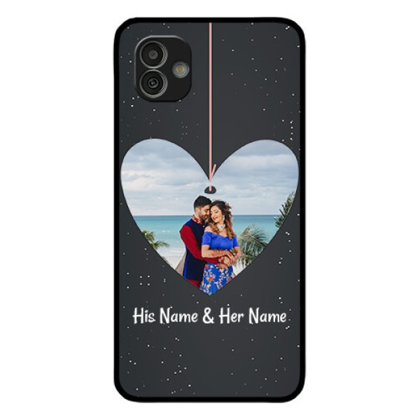 Samsung Galaxy M13 5G Custom Glass Phone Case - Hanging Heart Design Samsung Galaxy M13 5G Custom Glass Phone Case - Hanging Heart Design