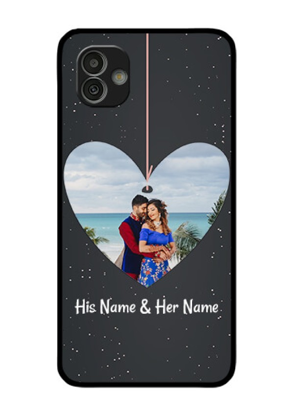 Samsung Galaxy M13 5G Custom Glass Phone Case - Hanging Heart Design