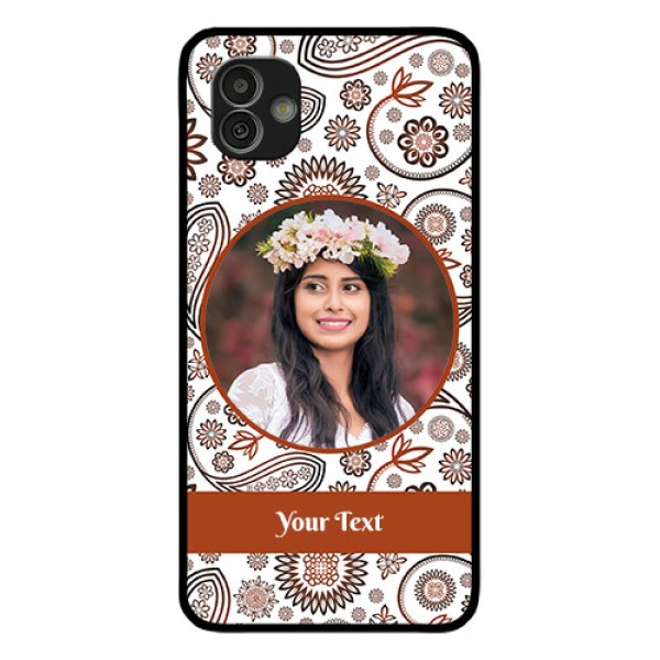 Samsung Galaxy M13 5G Custom Glass Mobile Case - Abstract Flower Design
