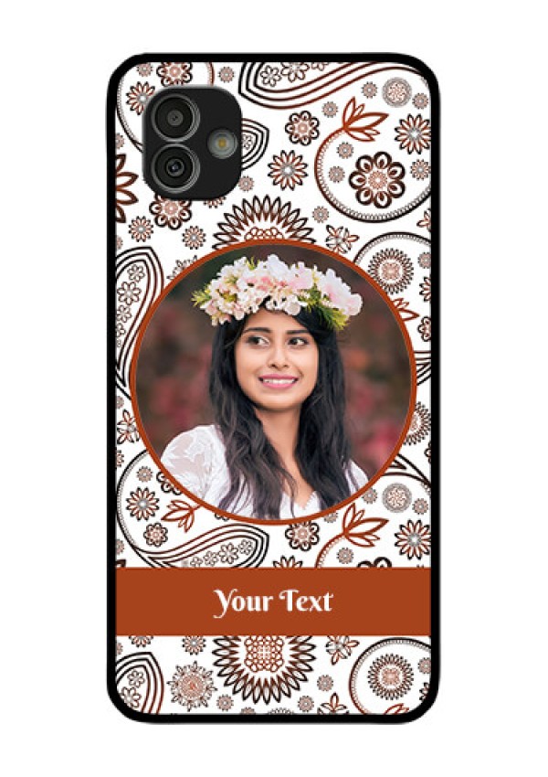 Samsung Galaxy M13 5G Custom Glass Mobile Case - Abstract Flower Design