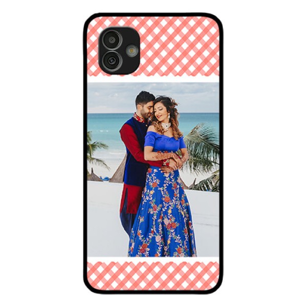 Samsung Galaxy M13 5G Personalized Glass Phone Case - Pink Pattern Design Samsung Galaxy M13 5G Personalized Glass Phone Case - Pink Pattern Design