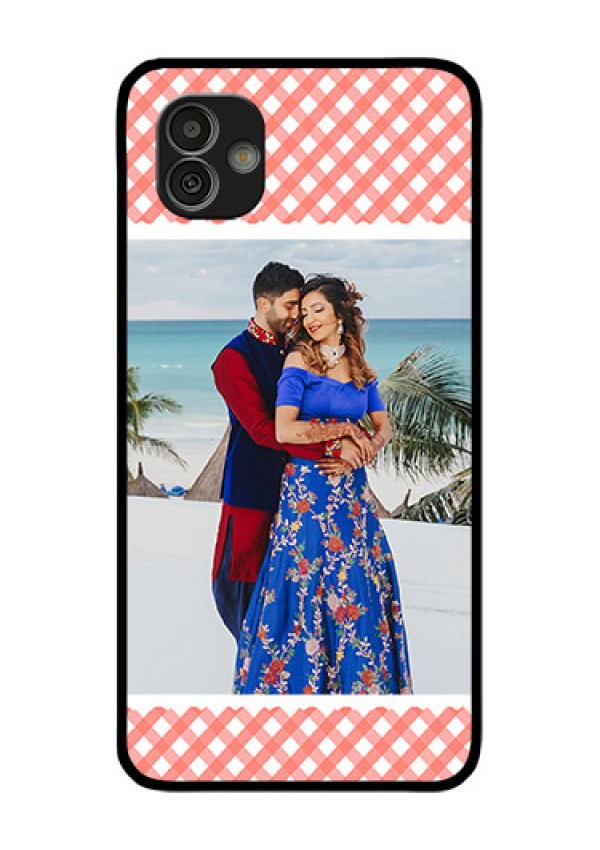 Samsung Galaxy M13 5G Personalized Glass Phone Case - Pink Pattern Design