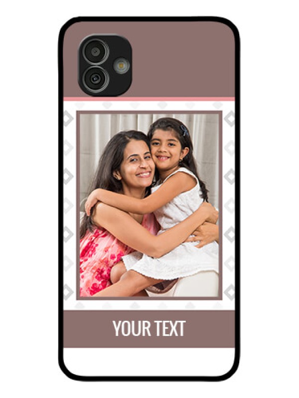 Custom Samsung Galaxy M13 5G Photo Printing on Glass Case - Simple Diamond Design