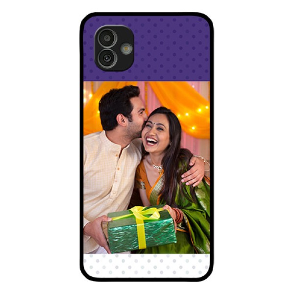 Samsung Galaxy M13 5G Personalized Glass Phone Case - Violet Pattern Design Samsung Galaxy M13 5G Personalized Glass Phone Case - Violet Pattern Design