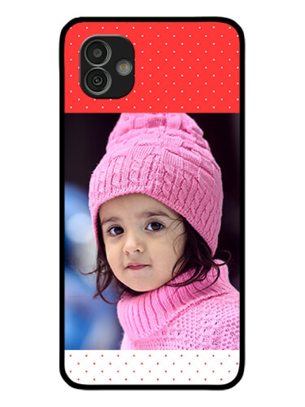 Custom Samsung Galaxy M13 5G Photo Printing on Glass Case - Red Pattern Design