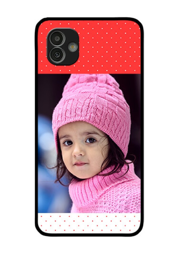 Samsung Galaxy M13 5G Photo Printing on Glass Case - Red Pattern Design