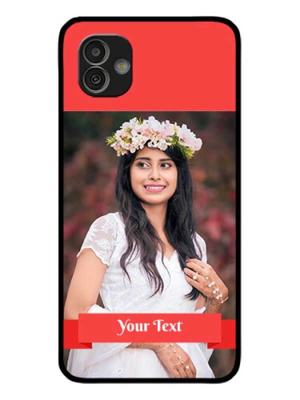 Custom Samsung Galaxy M13 5G Custom Glass Phone Case - Simple Red Color Design