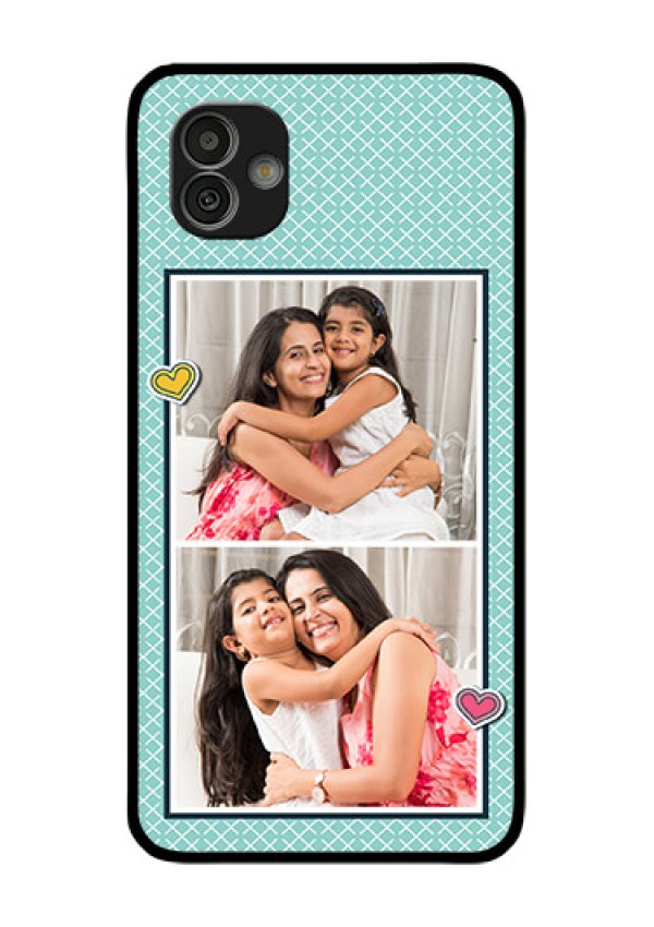 Samsung Galaxy M13 5G Custom Glass Phone Case - 2 Image Holder with Pattern Design