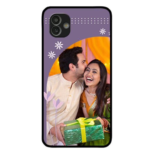 Samsung Galaxy M13 5G Custom Glass Mobile Case - Lavender flowers design Samsung Galaxy M13 5G Custom Glass Mobile Case - Lavender flowers design