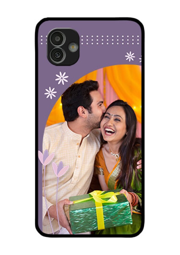 Samsung Galaxy M13 5G Custom Glass Mobile Case - Lavender flowers design