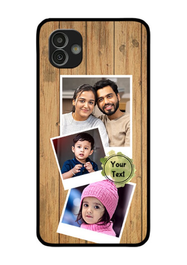 Samsung Galaxy M13 5G Custom Glass Phone Case - Wooden Texture Design