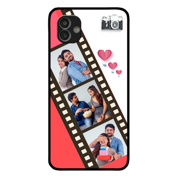 Samsung Galaxy M13 5G Personalized Glass Phone Case - 3 Image Holder with Film Reel Samsung Galaxy M13 5G Personalized Glass Phone Case - 3 Image Holder with Film Reel