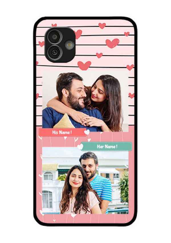 Samsung Galaxy M13 5G Custom Glass Mobile Case - Photo with Heart Design