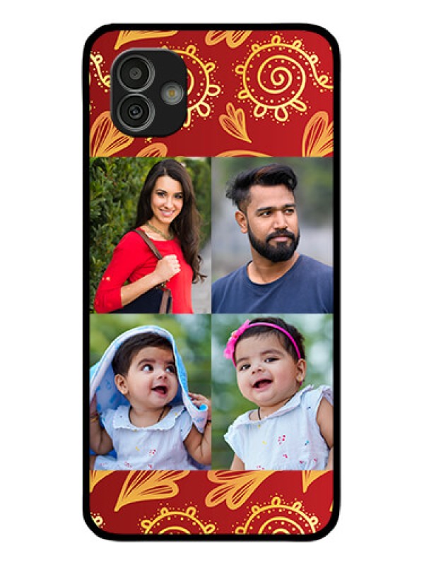 Custom Samsung Galaxy M13 5G Photo Printing on Glass Case - 4 Image Traditional Design