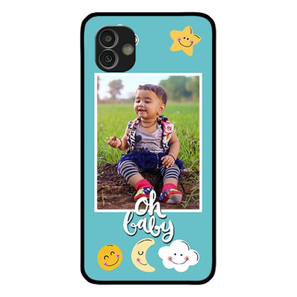 Samsung Galaxy M13 5G Personalized Glass Phone Case - Smiley Kids Stars Design Samsung Galaxy M13 5G Personalized Glass Phone Case - Smiley Kids Stars Design