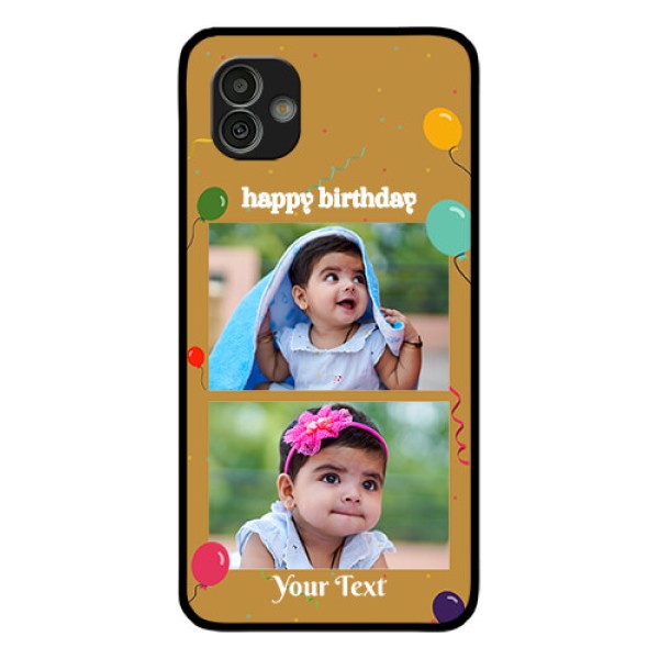 Samsung Galaxy M13 5G Personalized Glass Phone Case - Image Holder with Birthday Celebrations Design Samsung Galaxy M13 5G Personalized Glass Phone Case - Image Holder with Birthday Celebrations Design