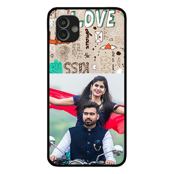 Samsung Galaxy M13 5G Custom Glass Phone Case - Love Doodle Pattern