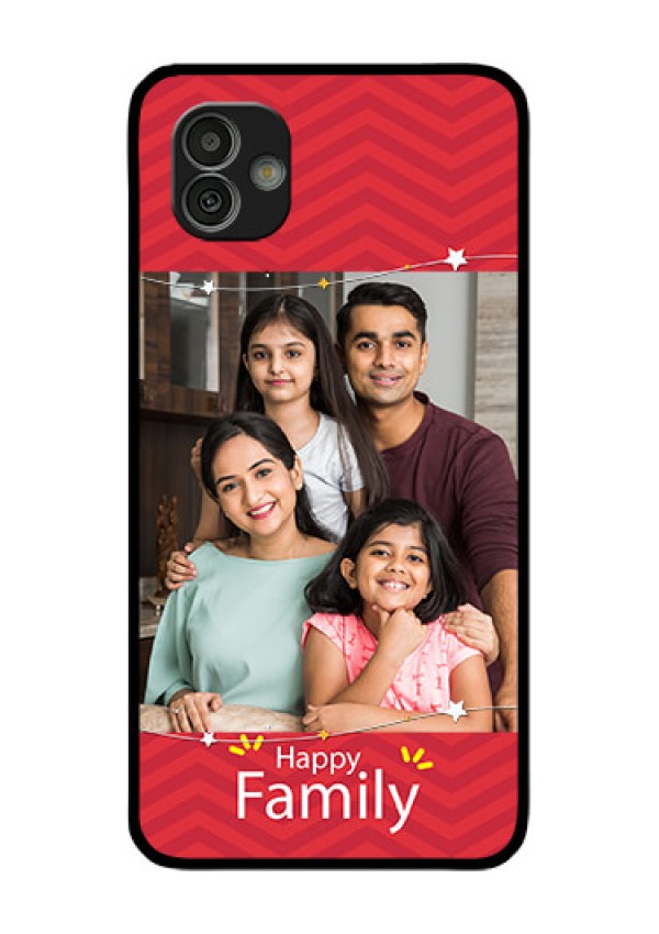Samsung Galaxy M13 5G Personalized Glass Phone Case - Happy Family Design